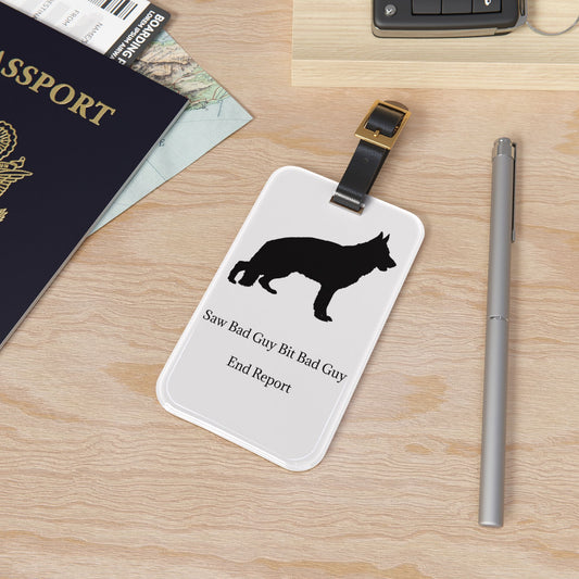 Bad Guy Leather Strap Luggage Tag