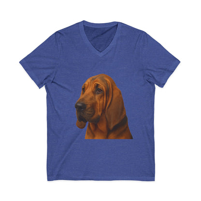 Bloodhound Head Unisex Short Sleeve V-Neck Tee