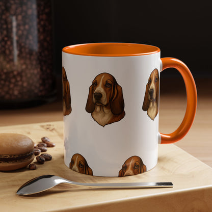 Basset Hound Head 2-Tone Coffee Mug
