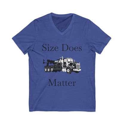 Size Does Matter Unisex Short Sleeve V-Neck Tee
