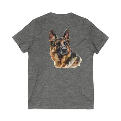 German Shepherd Head Unisex Short Sleeve V-Neck Tee