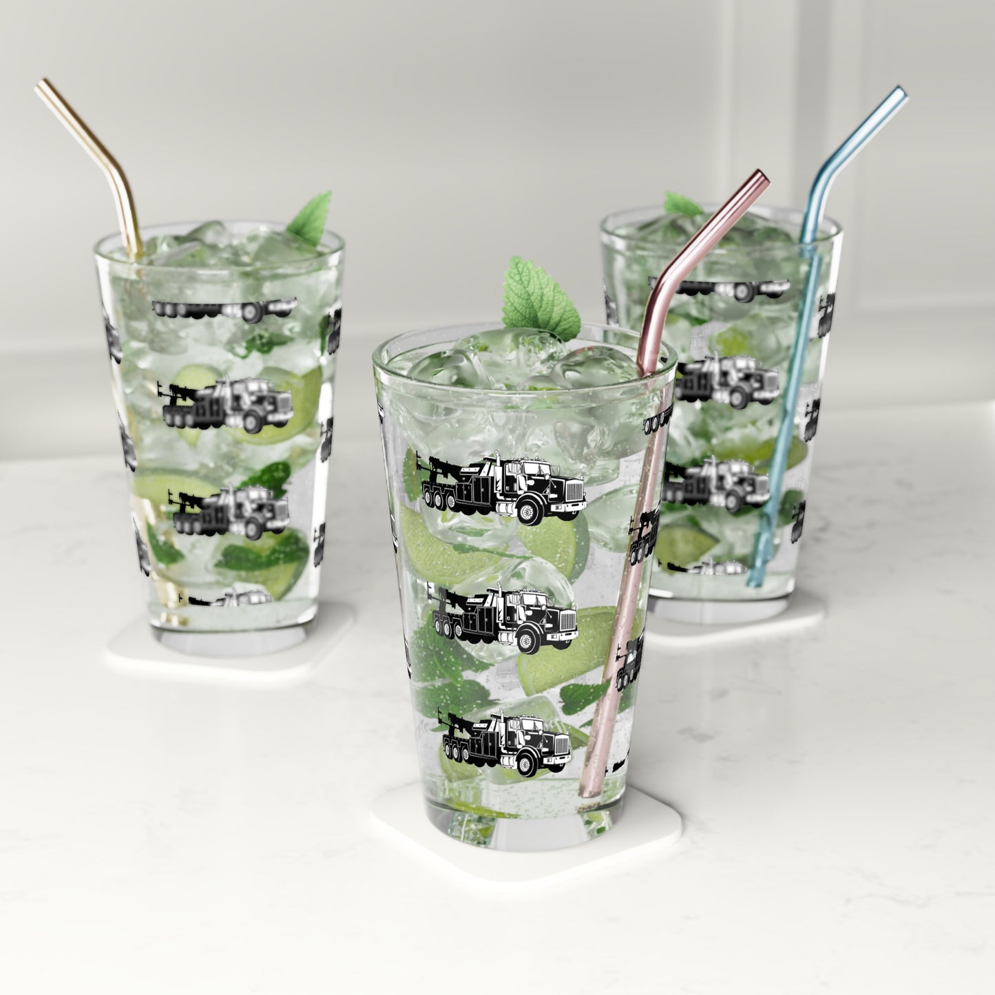 Heavy Tow Truck Drinking Glass