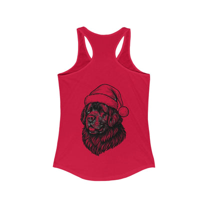 Santa Paws Newfie Women's Racerback Tank