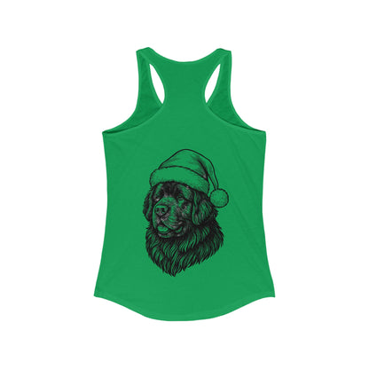 Santa Paws Newfie Women's Racerback Tank