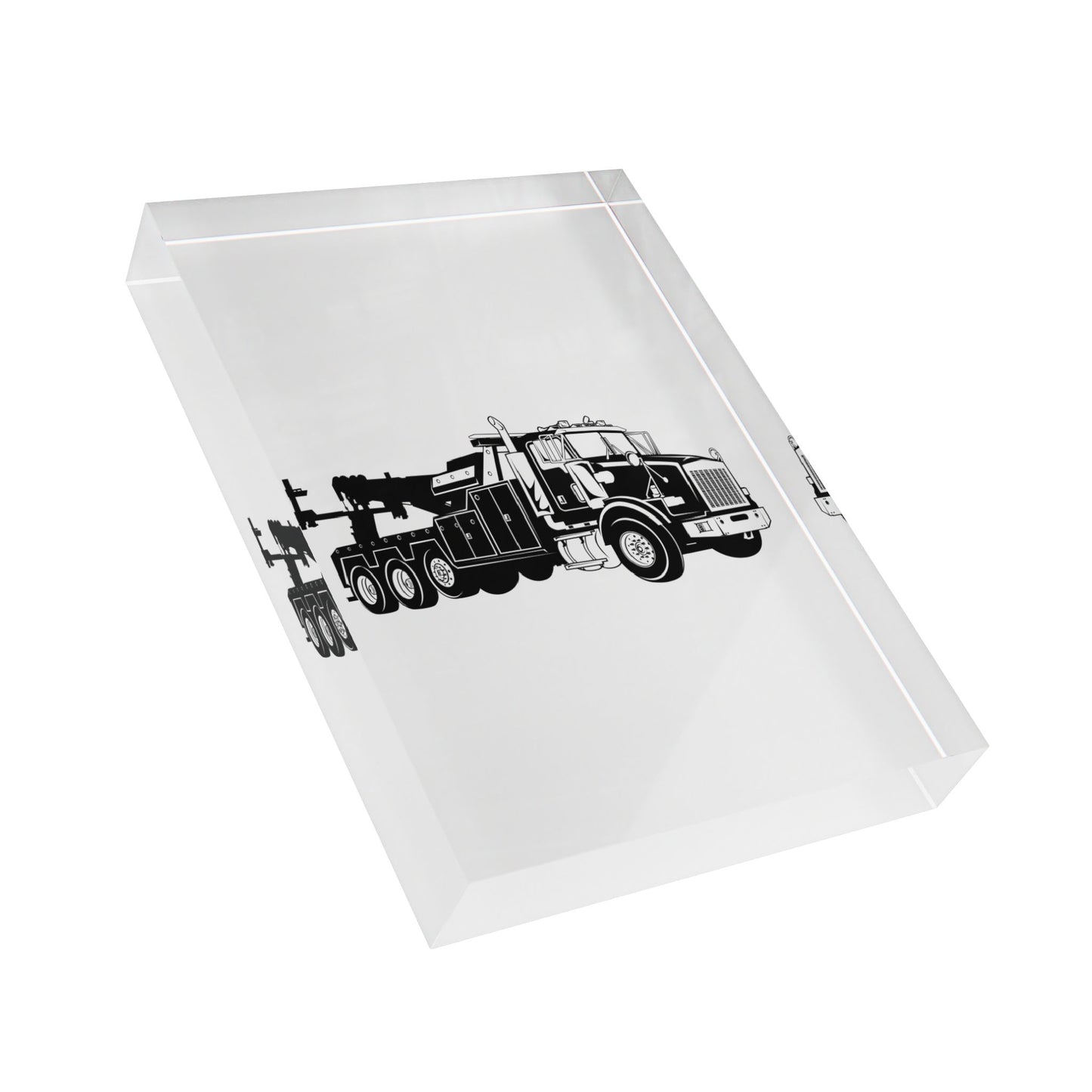 Heavy Tow Truck Acrylic Photo Block