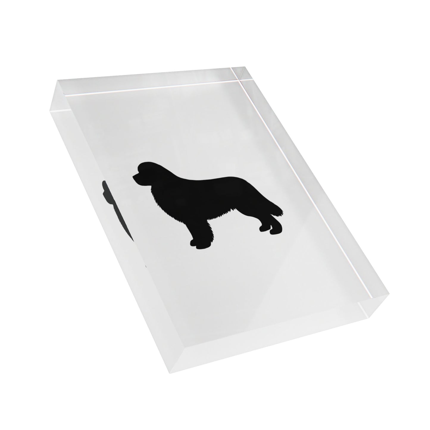 Newfie Silhouette Acrylic Photo Block