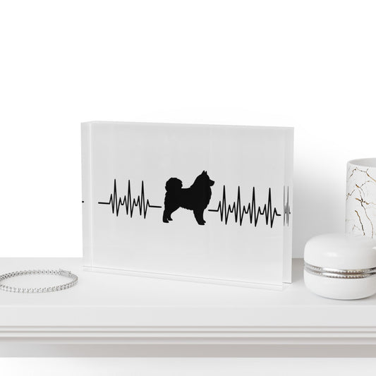 My Heart Beats For Samoyeds Acrylic Photo Block