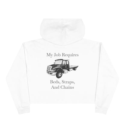 Beds, Straps, And Chains Women's Crop Hoodie