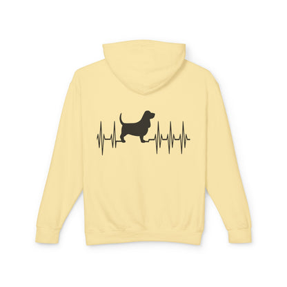 My Heart Beats For Bassets Unisex Lightweight Hoodie