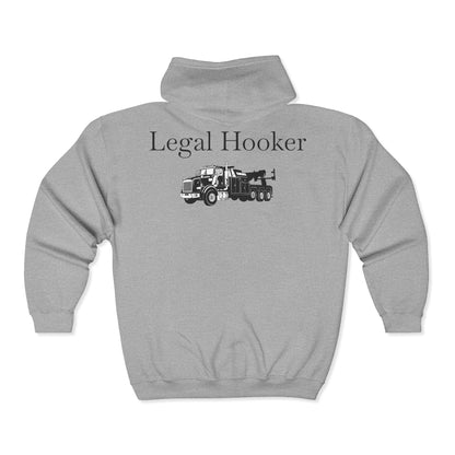 Legal H**ker Heavy Tow Truck Unisex Full Zip Hoodie