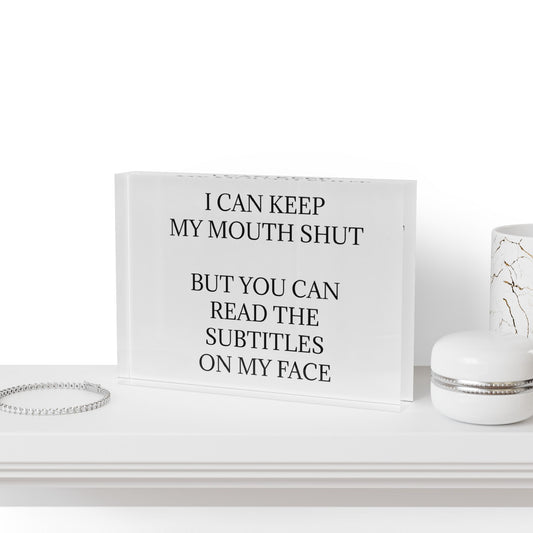 Subtitles Acrylic Photo Block