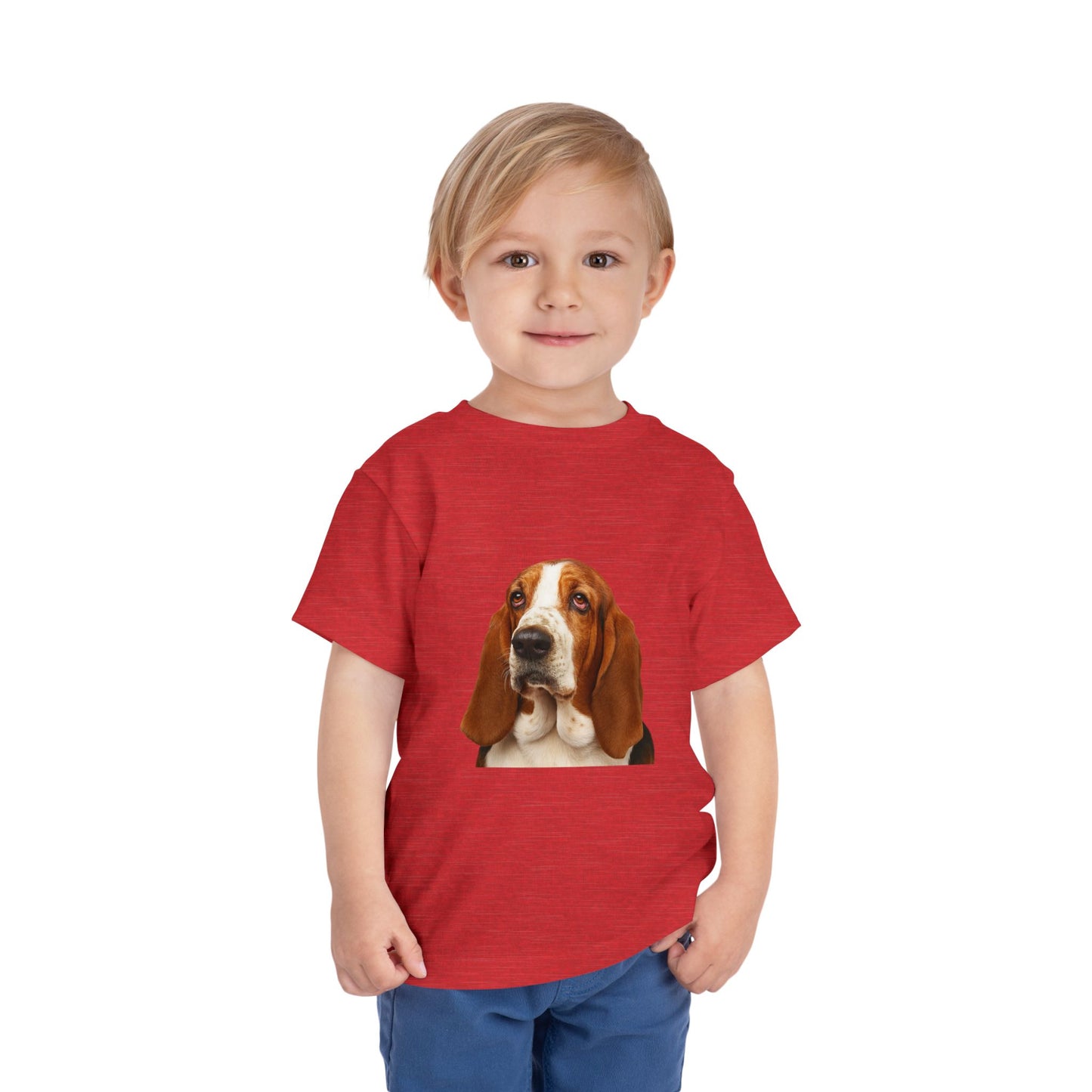 Basset Head Toddler Unisex Short Sleeve Crewneck Tee