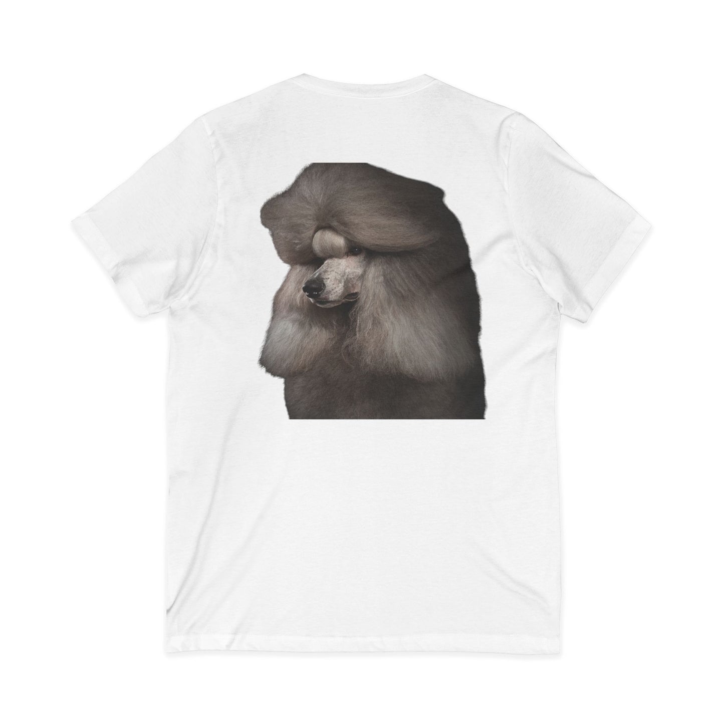 Poodle Head Unisex Short Sleeve V-Neck Tee