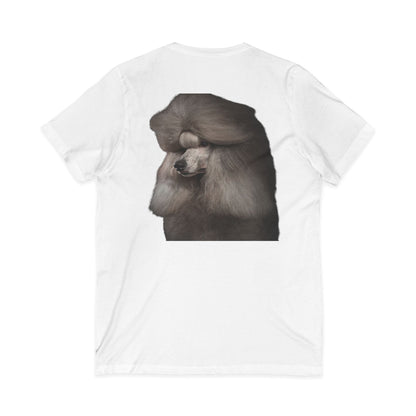 Poodle Head Unisex Short Sleeve V-Neck Tee