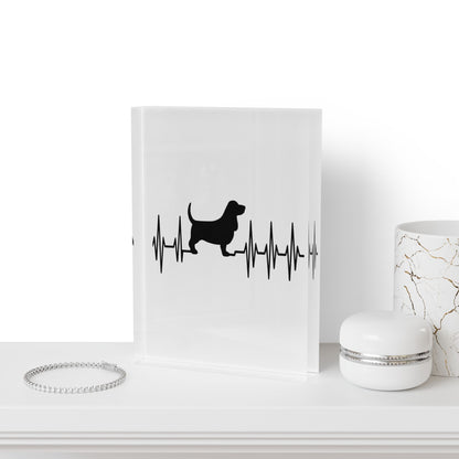 My Heart Beats For Basset Hounds Acrylic Photo Block