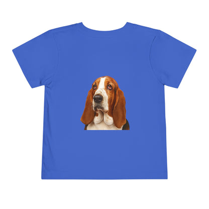 Basset Head Toddler Unisex Short Sleeve Crewneck Tee