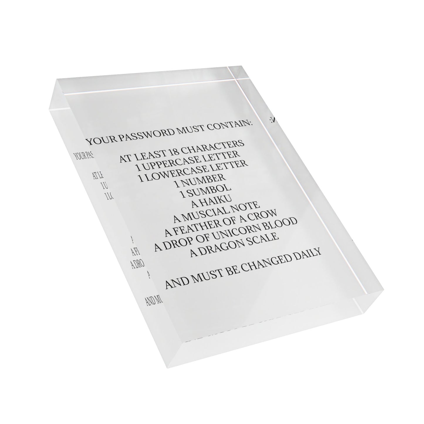 Password Acrylic Photo Block