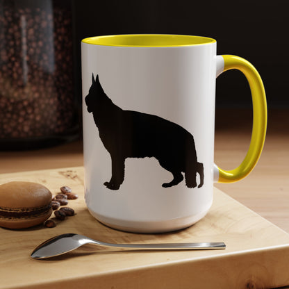 German Shepherd Silhouette 2-Tone Coffee Mug
