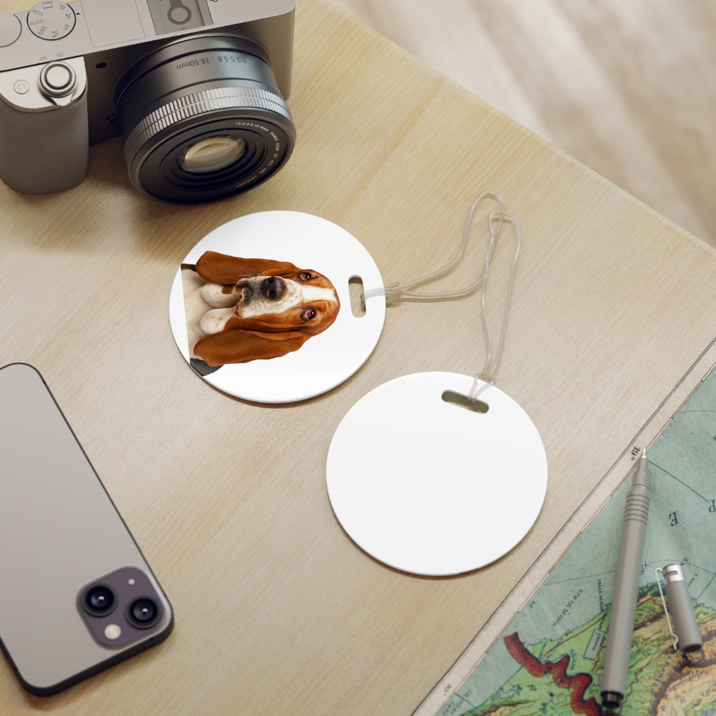 Basset Head Luggage Tag