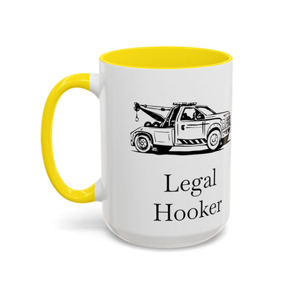 Legal H**ker Wheel Lift Tow Truck 2-Tone Coffee Mug