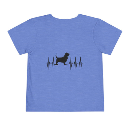 My Heart Beats For Bassets Toddler Unisex Short Sleeve Crewneck Tee