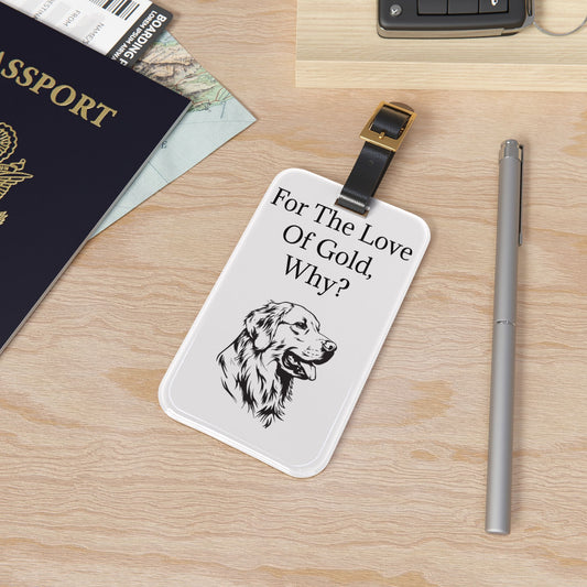 For The Love Of Gold Leather Strap Luggage Tag