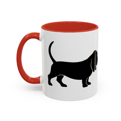 Basset Silhouette 2-Tone Coffee Mug