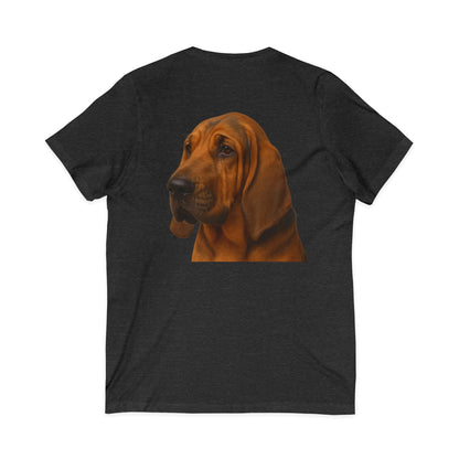 Bloodhound Head Unisex Short Sleeve V-Neck Tee
