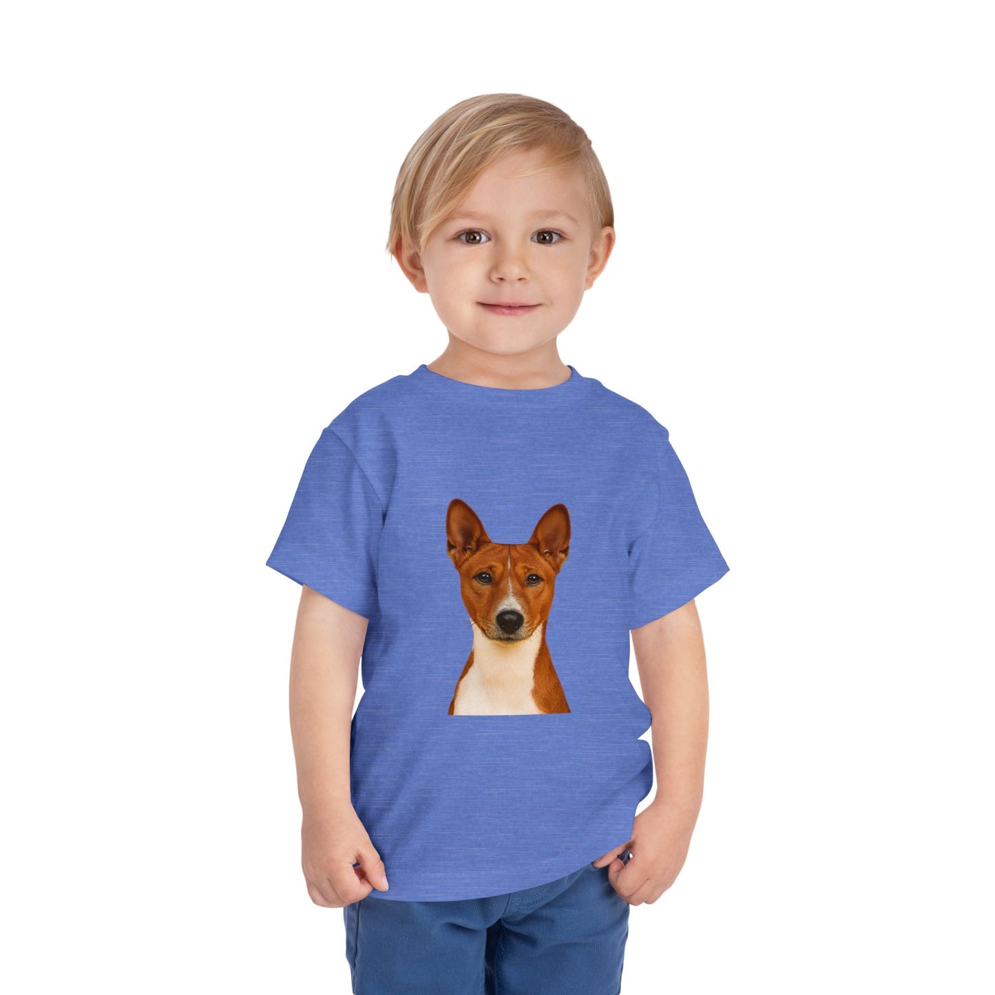 Basenji Head Toddler Unisex Short Sleeve Crewneck Tee