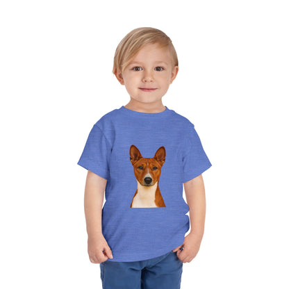 Basenji Head Toddler Unisex Short Sleeve Crewneck Tee