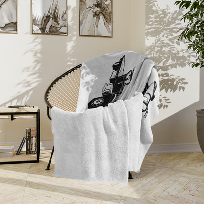 Flatbed Tow Truck Velveteen Microfiber Blanket
