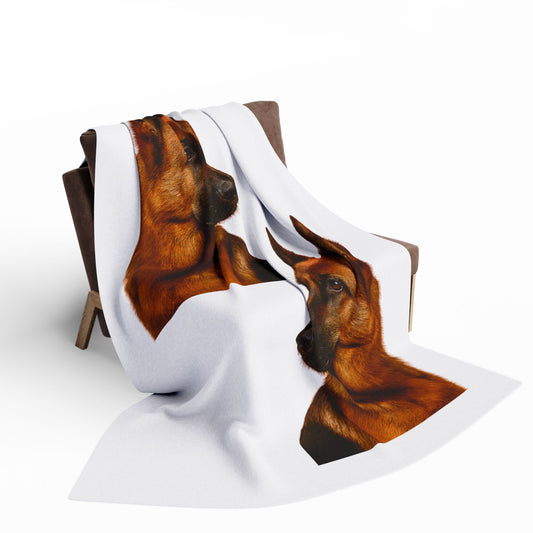 German Shepherd Head Arctic Fleece Blanket