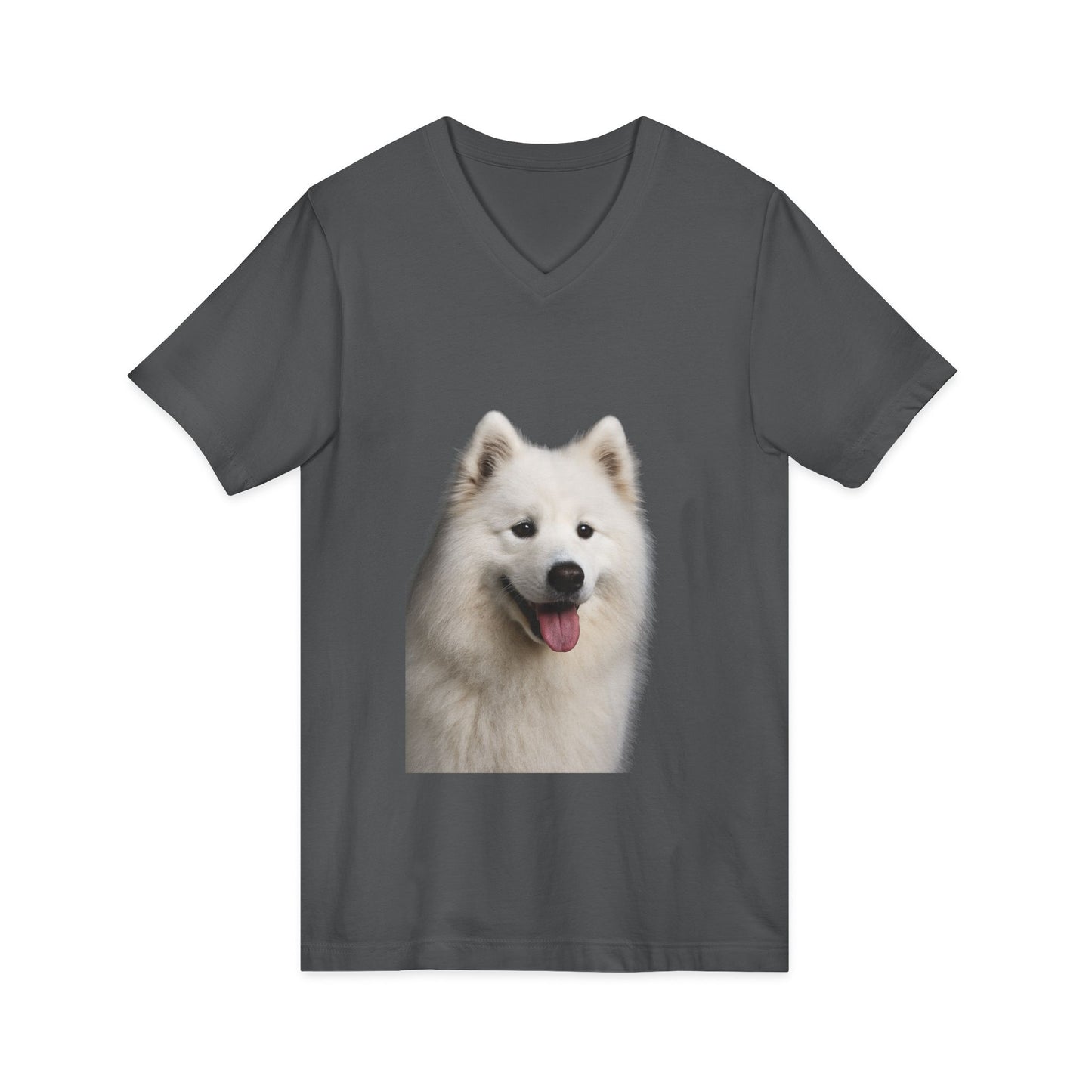 Samoyed Head Unisex Short Sleeve V-Neck Tee