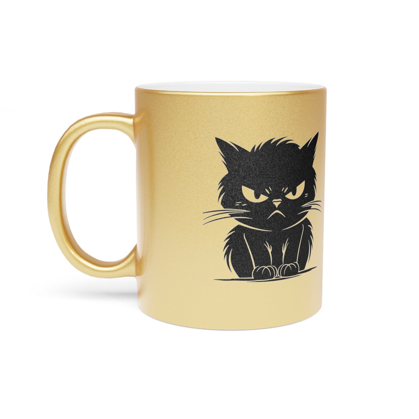 Angry Cat Metallic Coffee Mug