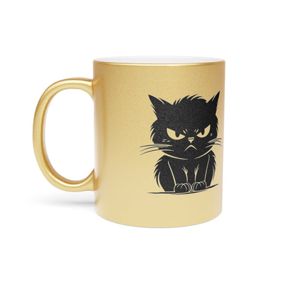 Angry Cat Metallic Coffee Mug