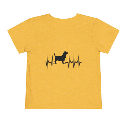 My Heart Beats For Bassets Toddler Unisex Short Sleeve Crewneck Tee