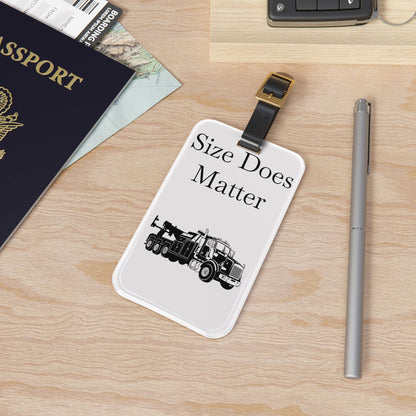 Size Does Matter Leather Strap Luggage Tag