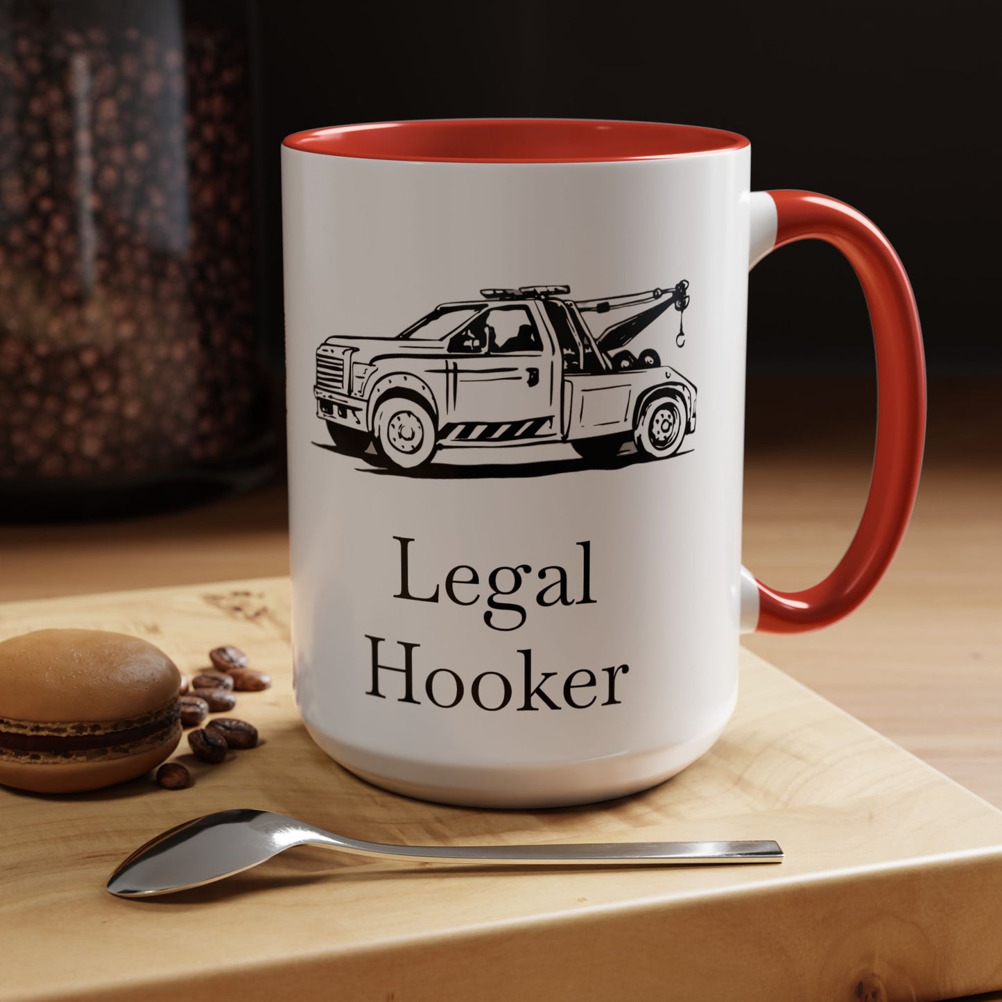 Legal H**ker Wheel Lift Tow Truck 2-Tone Coffee Mug