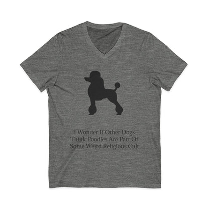 I Wonder Unisex Short Sleeve V-Neck Tee
