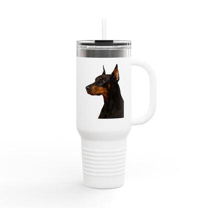 Doberman Head Insulated Travel Mug