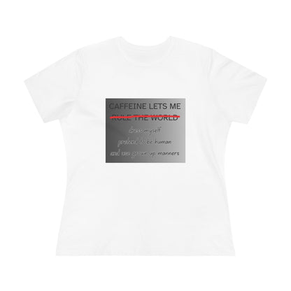 Caffeine Lets Me Women's Short Sleeve Crewneck Tee