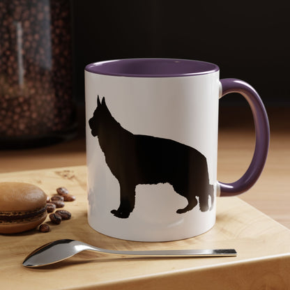 German Shepherd Silhouette 2-Tone Coffee Mug
