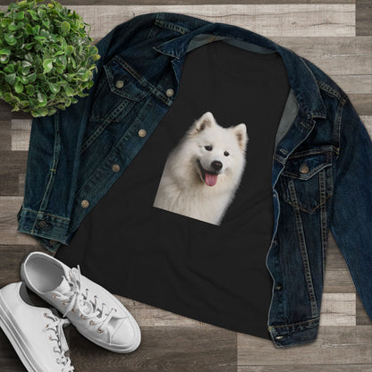 Samoyed Head Women's Short Sleeve Crewneck Tee