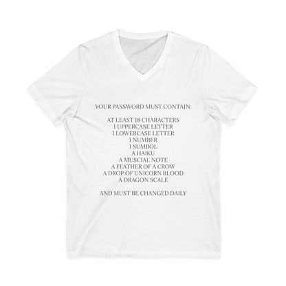 Password Unisex Short Sleeve V-Neck Tee