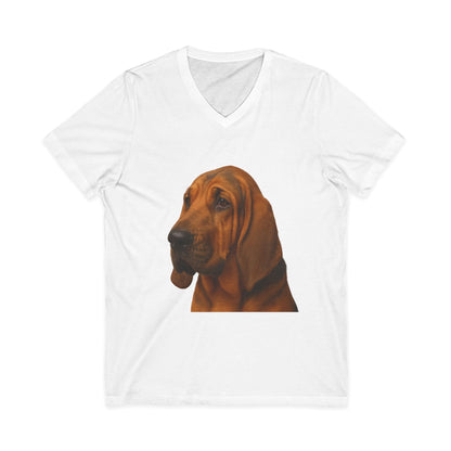Bloodhound Head Unisex Short Sleeve V-Neck Tee
