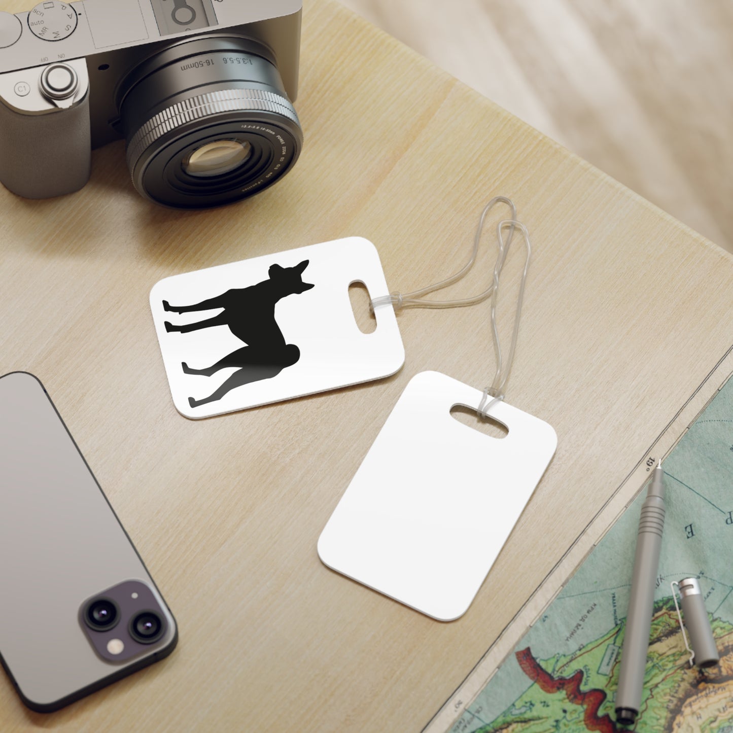 Basenji Silhouette Luggage Tag