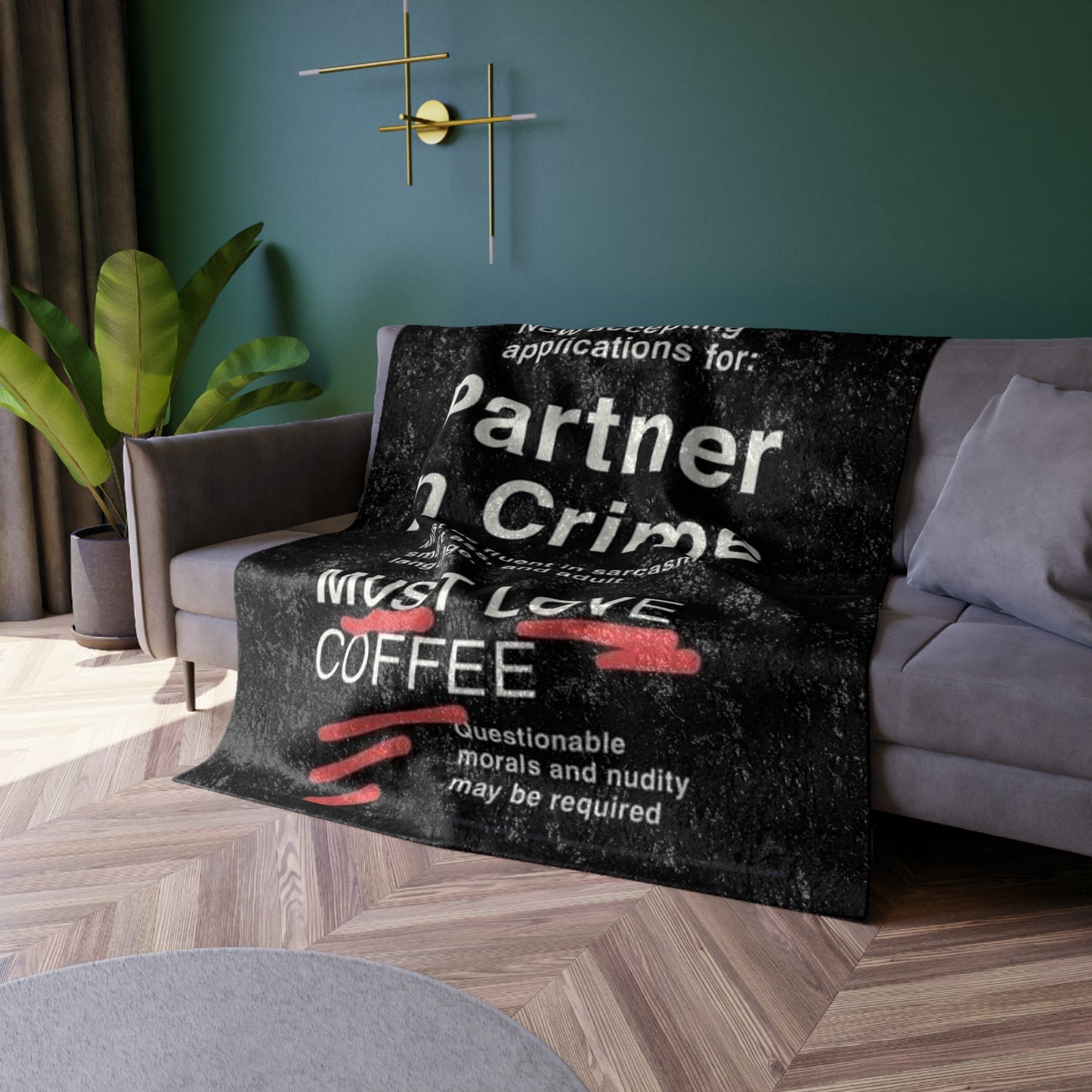 Partner In Crime Crushed Velvet Blanket