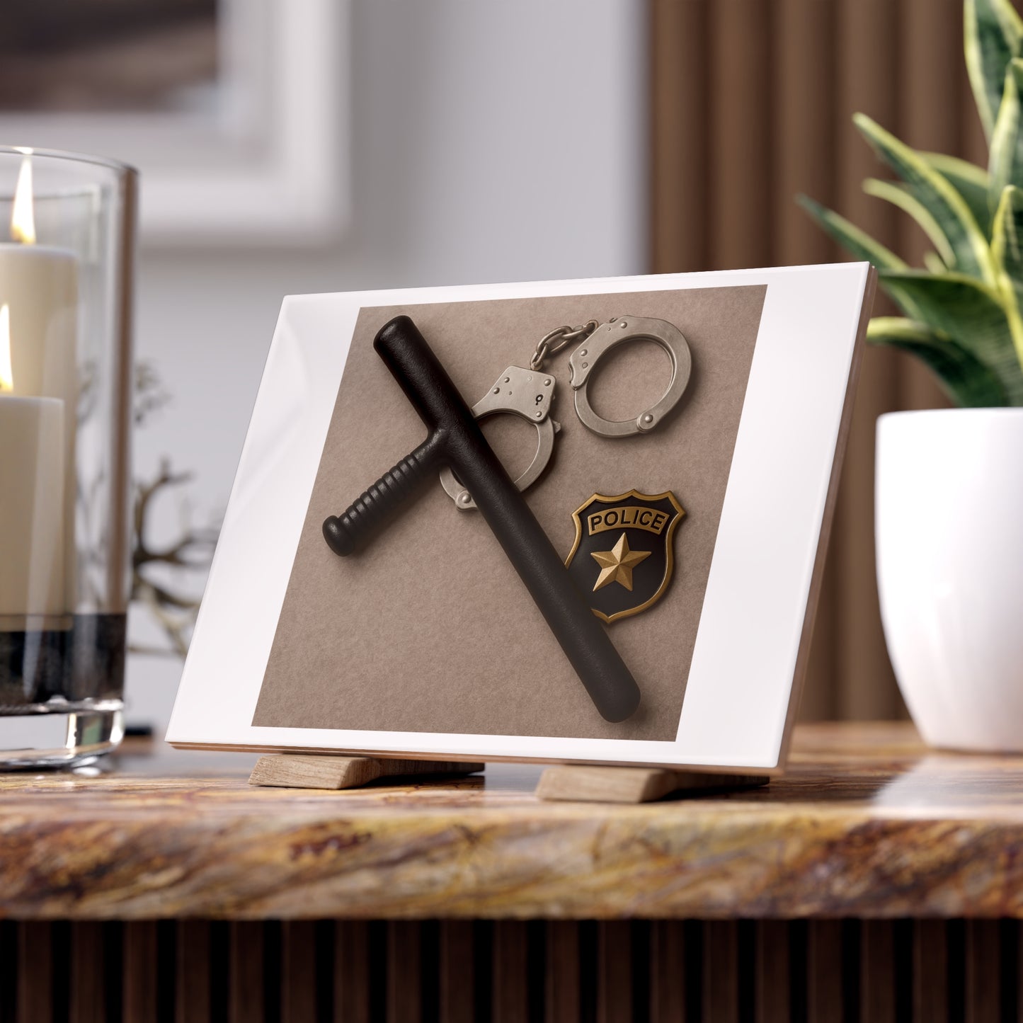 Law Enforcement Appreciation Ceramic Photo Tile