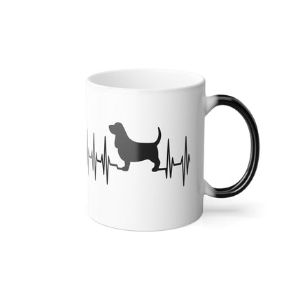 My Heart Beats For Basset Hounds Color Changing Mug