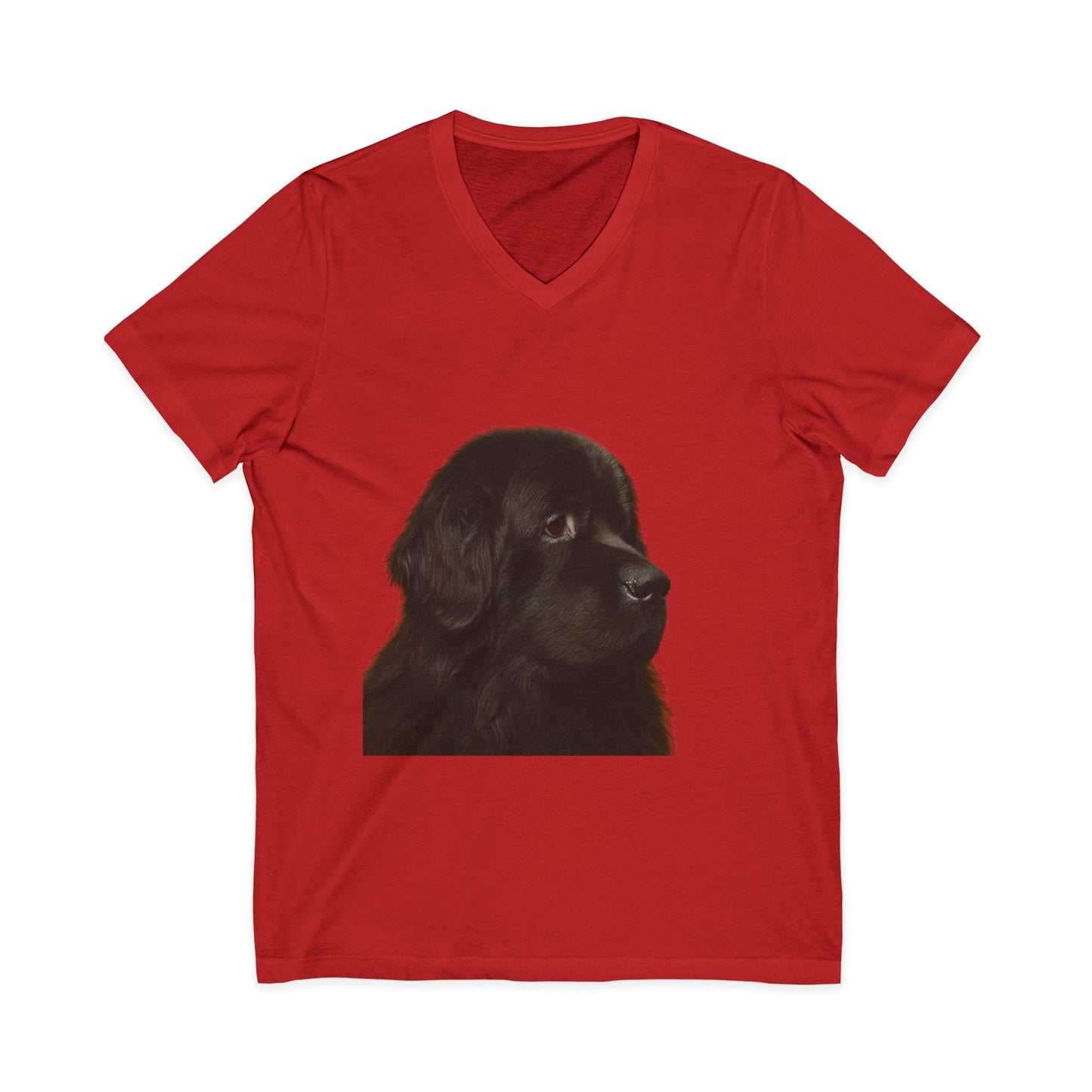 Newfie Head Unisex Short Sleeve V-Neck Tee